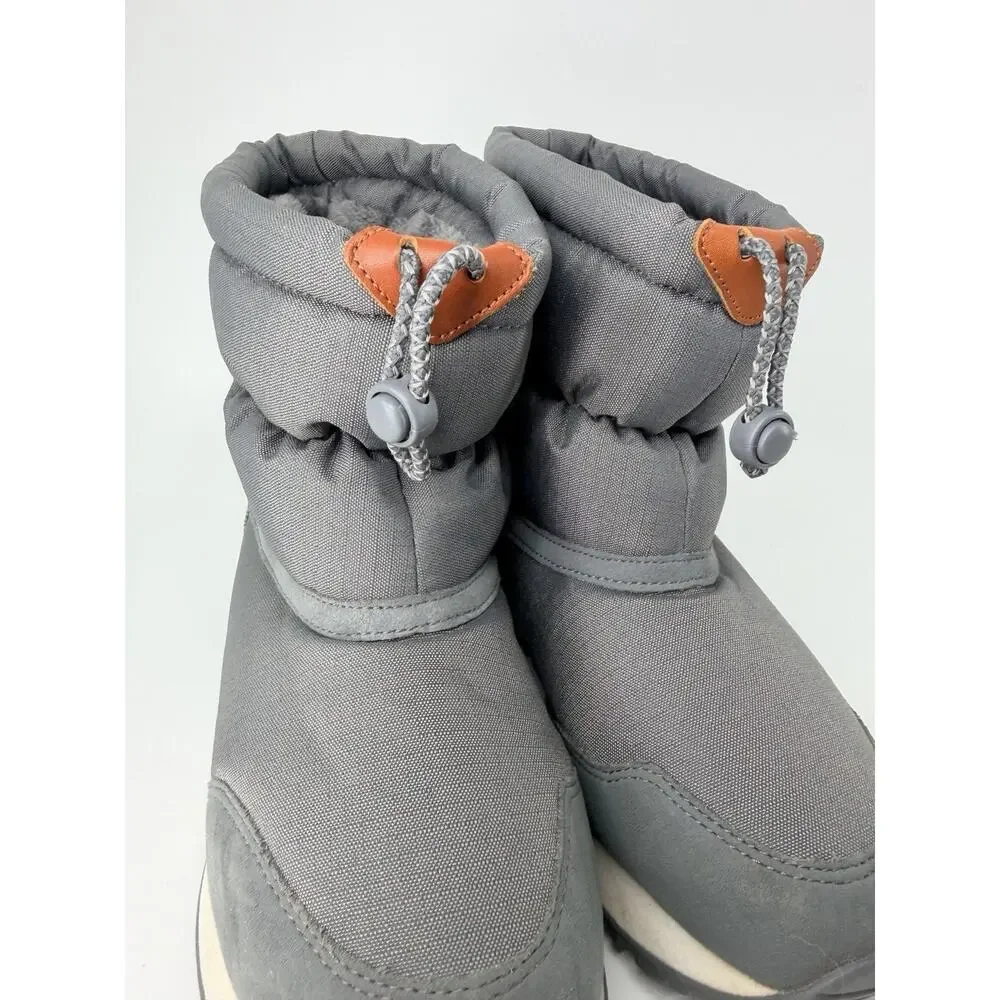 FILA Lola Mini Kids Snow Boots Grey Puffer Winter Shoes‎ Size US 4Y-5Y Gorpco